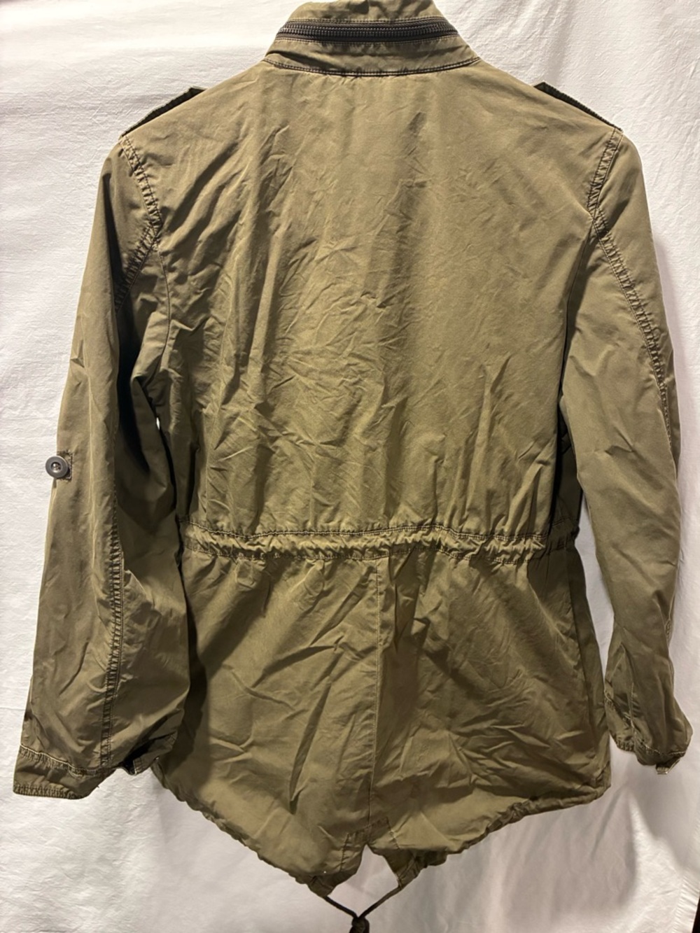 Levis Utility Anorak Jacket Womens Small Olive Green Military Cargo Coat - Picture 6 of 6